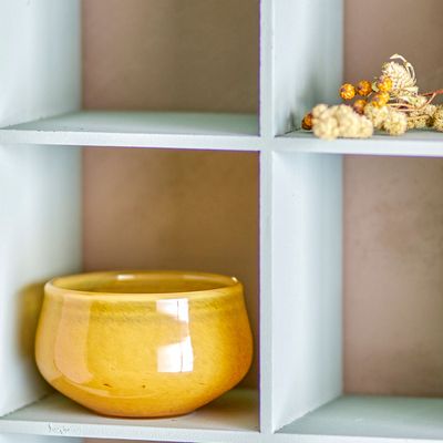 Candlesticks and candle holders - Jose Votive, Yellow, Glass  - CREATIVE COLLECTION