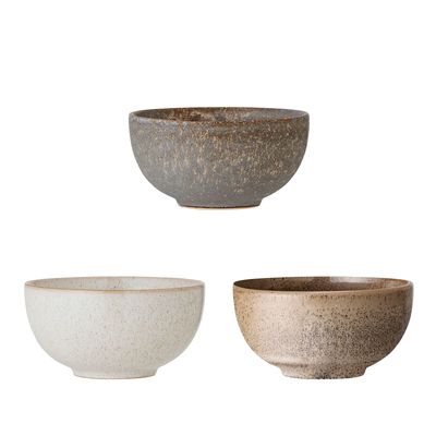 Bols - Addison Bol, Gris, Grès Set of 3 - BLOOMINGVILLE MULTIBRAND HOUSE