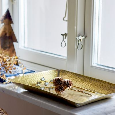 Trays - Kobra Tray, Brass, Metal  - BLOOMINGVILLE MULTIBRAND HOUSE