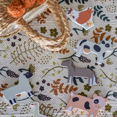 Toys - Karlo Toy Animal, Grey, MDF Set of 6 - BLOOMINGVILLE MINI