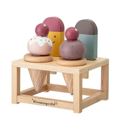 Toys - Hasham Play Set, Food, Red, Plywood Set of 5 - BLOOMINGVILLE MINI
