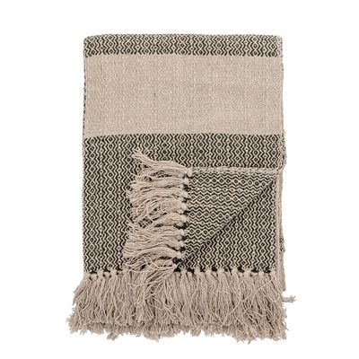 Plaids - Fidan Plaid, Verte, Coton recyclé - BLOOMINGVILLE MULTIBRAND HOUSE