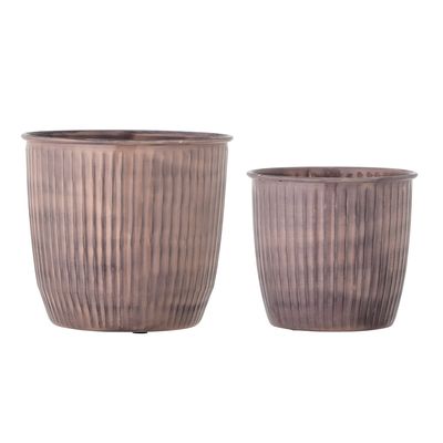 Flower pots - Kenzie Flowerpot, Rose, Metal Set of 2 - BLOOMINGVILLE MULTIBRAND HOUSE