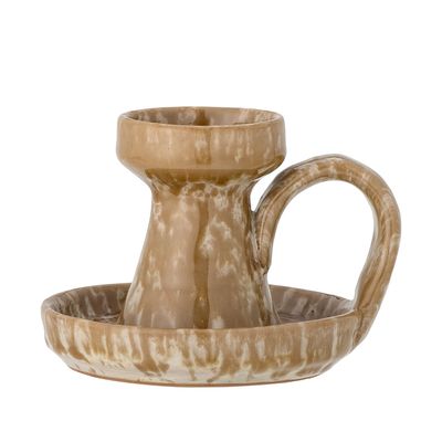 Candlesticks and candle holders - Sayeda Candle Holder, Brown, Stoneware - BLOOMINGVILLE MULTIBRAND HOUSE