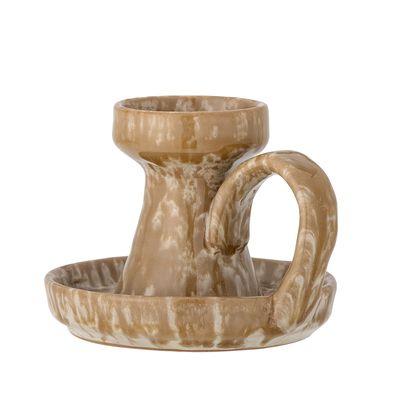 Candlesticks and candle holders - Sayeda Candle Holder, Brown, Stoneware  - BLOOMINGVILLE MULTIBRAND HOUSE
