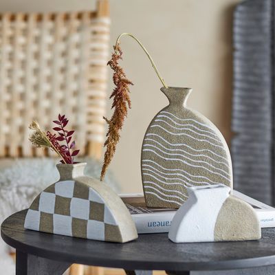 Vases - Nezha Deco Vase, Nature, Terracotta Set of 3 - BLOOMINGVILLE MULTIBRAND HOUSE