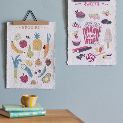 Autres décorations murales - Papio Affiche, Jaune, Papier Set of 2 - BLOOMINGVILLE MINI