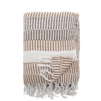 Throw blankets - Isnel Throw, Nature, Recycled Cotton - CREATIVE COLLECTION