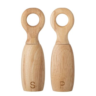 Kitchen utensils - Martim Salt & Pepper Mill, Nature, Rubberwood Set - BLOOMINGVILLE MULTIBRAND HOUSE