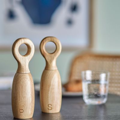Kitchen utensils - Martim Salt & Pepper Mill, Nature, Rubberwood Set - BLOOMINGVILLE MULTIBRAND HOUSE