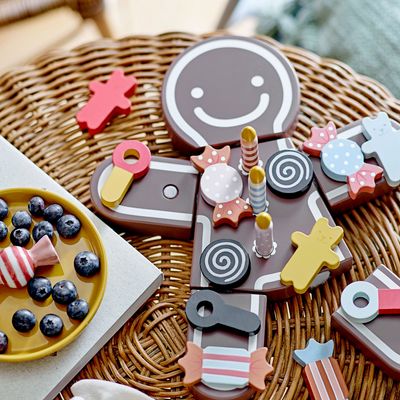 Jouets enfants - Tala Set de jeu, aliments, Marron, MDF Set of 16 - BLOOMINGVILLE MINI