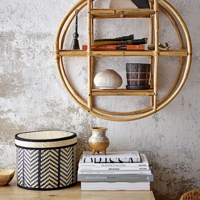 Shopping baskets - Islim Basket w/Lid, Black, Palm Leaf Set of 3 - BLOOMINGVILLE MULTIBRAND HOUSE