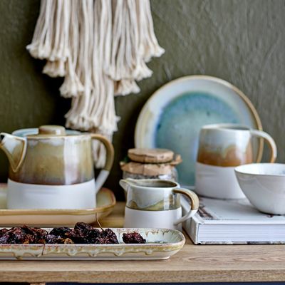 Kitchen utensils - Heather Teapot, Green, Stoneware  - CREATIVE COLLECTION