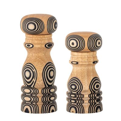 Couverts & ustensiles de cuisine - Malado Salt & Pepper Mill, Nature, Bois d'hévéa Set - BLOOMINGVILLE MULTIBRAND HOUSE