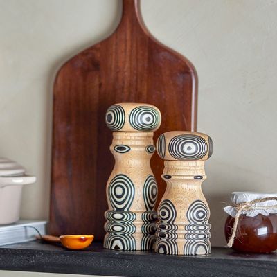 Couverts & ustensiles de cuisine - Malado Salt & Pepper Mill, Nature, Bois d'hévéa Set - BLOOMINGVILLE MULTIBRAND HOUSE