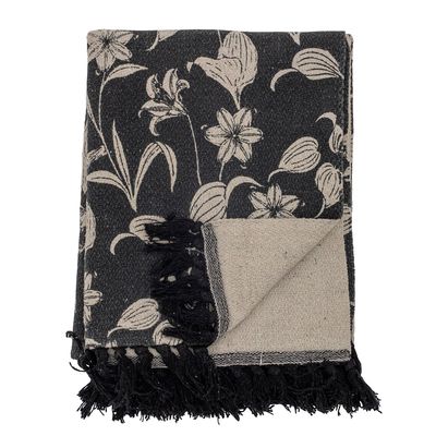 Plaids - Mali Plaid, Noir, Coton recyclé - BLOOMINGVILLE MULTIBRAND HOUSE