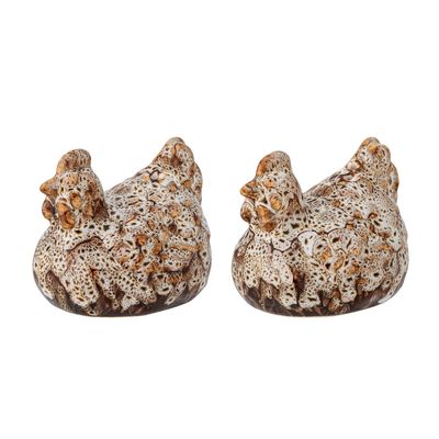 Couverts & ustensiles de cuisine - Chicky Ensemble de sel et poivre, Marron, Grès Set - BLOOMINGVILLE MULTIBRAND HOUSE