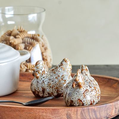 Couverts & ustensiles de cuisine - Chicky Ensemble de sel et poivre, Marron, Grès Set - BLOOMINGVILLE MULTIBRAND HOUSE