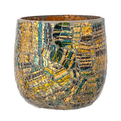 Bougeoirs et photophores  - Fikayo Photophore, Or, Verre recyclé  - BLOOMINGVILLE MULTIBRAND HOUSE