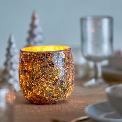 Candlesticks and candle holders - Fikayo Votive, Gold, Recycled Glass  - BLOOMINGVILLE MULTIBRAND HOUSE