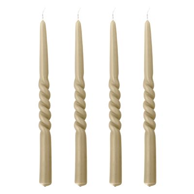 Candles - Twist Candle, Nature, Parafin Pack of 4 - BLOOMINGVILLE MULTIBRAND HOUSE
