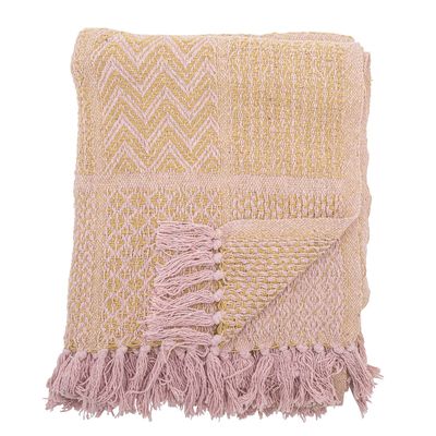 Plaids - Rodion Plaid, Rose, Coton recyclé - BLOOMINGVILLE MULTIBRAND HOUSE