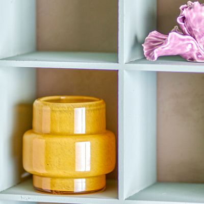 Candlesticks and candle holders - Jose Votive, Yellow, Glass  - CREATIVE COLLECTION