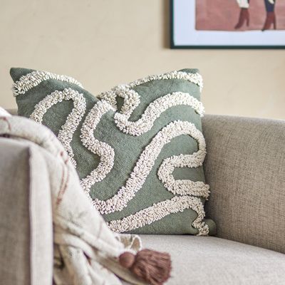 Coussins - Mirfield Coussin, Verte, Coton  - BLOOMINGVILLE MULTIBRAND HOUSE