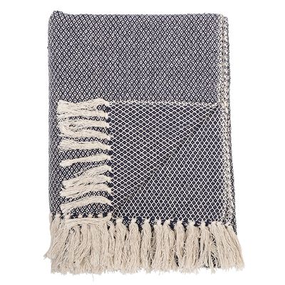 Throw blankets - Barry Throw, Blue, Recycled Cotton - BLOOMINGVILLE MULTIBRAND HOUSE