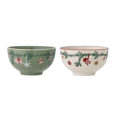 Bols - Yule Bol, Verte, Grès Set of 2 - BLOOMINGVILLE MULTIBRAND HOUSE