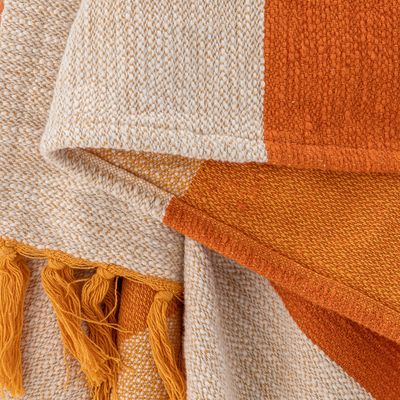 Throw blankets - Motril Throw, Orange, Cotton  - BLOOMINGVILLE MULTIBRAND HOUSE