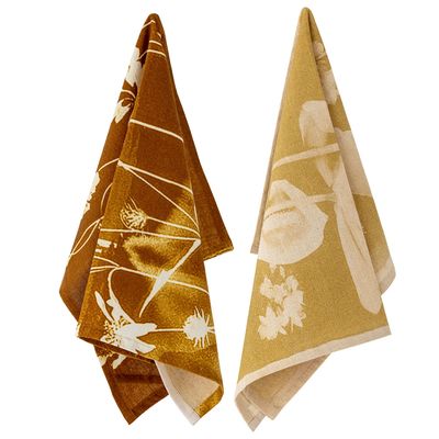 Brushes - Celleste Kitchen Towel, Yellow, Cotton Set of 2 - BLOOMINGVILLE MULTIBRAND HOUSE