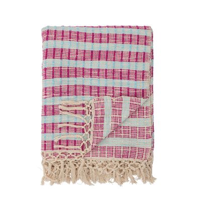 Plaids - Fausia Plaid, Rouge, Coton - CREATIVE COLLECTION