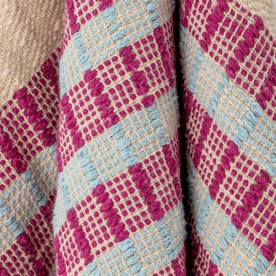 Throw blankets - Fausia Throw, Red, Cotton  - CREATIVE COLLECTION