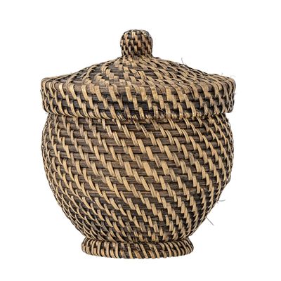Paniers - Leoonie Panier avec couvercle, Noir, Rotin  - BLOOMINGVILLE MULTIBRAND HOUSE
