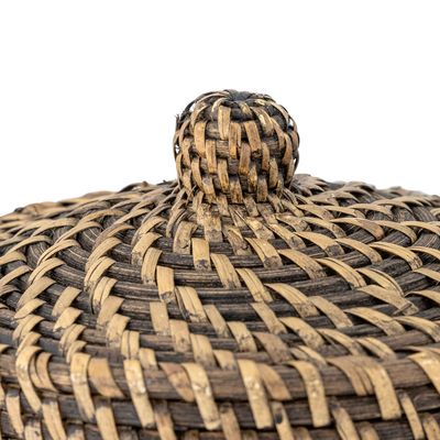 Paniers - Leoonie Panier avec couvercle, Noir, Rotin  - BLOOMINGVILLE MULTIBRAND HOUSE