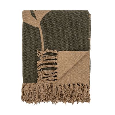 Throw blankets - Geneva Throw, Green, Recycled Cotton - CREATIVE COLLECTION