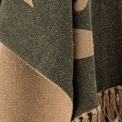 Throw blankets - Geneva Throw, Green, Recycled Cotton  - CREATIVE COLLECTION