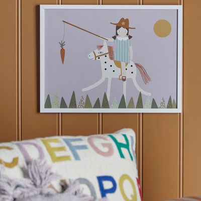 Autres décorations murales - Rosa Illustration avec cadre, Blanc, Pin  - BLOOMINGVILLE MINI