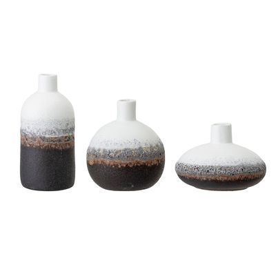 Vases - Harislava Vase, Noir, Grès Set of 3 - BLOOMINGVILLE MULTIBRAND HOUSE