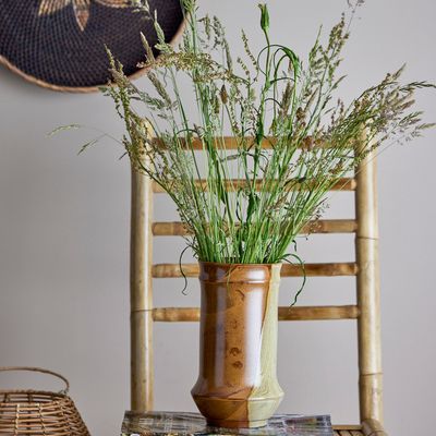 Vases - Hailo Vase, Brown, Stoneware  - CREATIVE COLLECTION