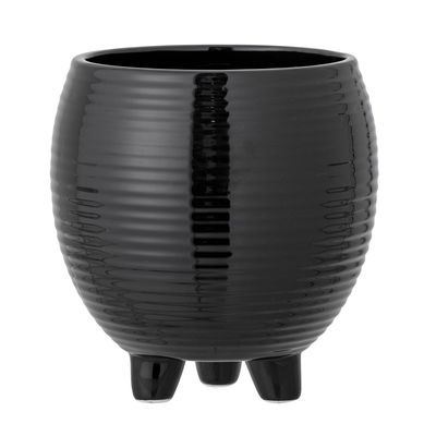 Flower pots - Arnel Flowerpot, Black, Ceramic - BLOOMINGVILLE MULTIBRAND HOUSE
