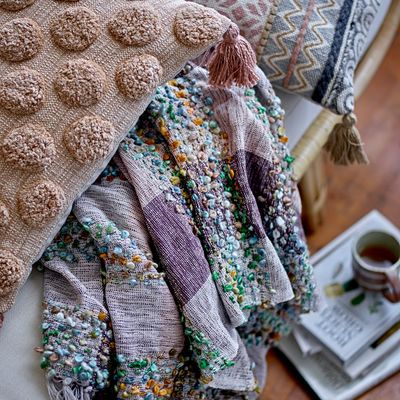 Throw blankets - Laj Throw, Purple, Acrylic  - CREATIVE COLLECTION