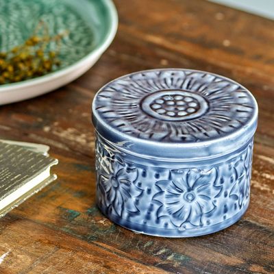 Boîtes de conservation - Ena Cruche avec couvercle , Blue, Métal  - CREATIVE COLLECTION