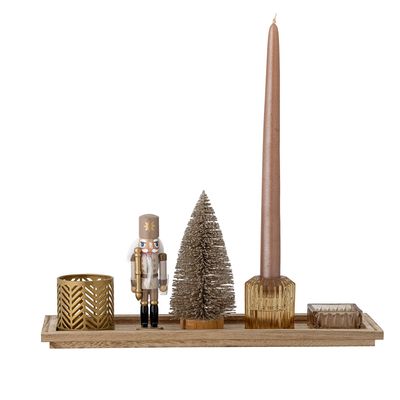 Candlesticks and candle holders - Sanga Tray w/Votive, Brown, Glass Set of 6 - BLOOMINGVILLE MULTIBRAND HOUSE