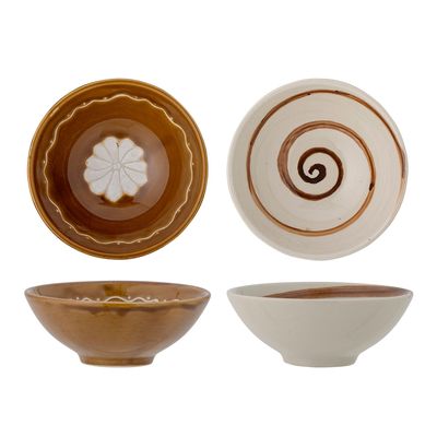 Bowls - Heikki Bowl, Brown, Stoneware Set of 2 - BLOOMINGVILLE MULTIBRAND HOUSE