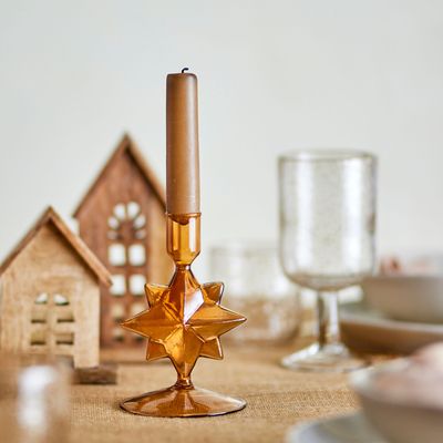 Bougeoirs et photophores  - Jisele Bougeoir, Marron, Verre  - BLOOMINGVILLE MULTIBRAND HOUSE