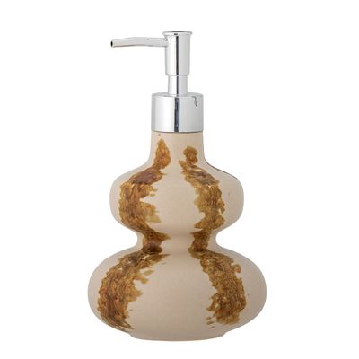 Lave-mains - Shirin Distributeur de savon, Marron, Grès  - BLOOMINGVILLE