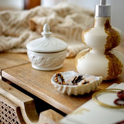 Lave-mains - Shirin Distributeur de savon, Marron, Grès  - BLOOMINGVILLE MULTIBRAND HOUSE