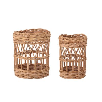 Shopping baskets - Jala Basket, Nature, Rattan Set of 2 - BLOOMINGVILLE MULTIBRAND HOUSE